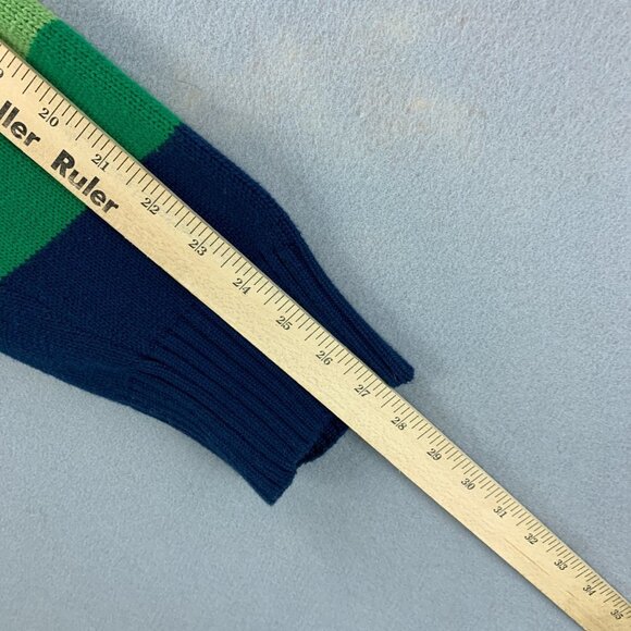 Parish Nation Sweater Mens 2XL‎ Blue Green Pullover Striped Long Sleeve V Neck - Picture 14 of 16